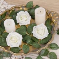 25 Piezas De Rosa Artificial Blanca Para Decoración De Arreglo Floral Estilo Weddings Material PE Proveniente De Guangdong China - details 1