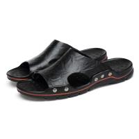 Sandalias De Verano Para Hombre YRZL Cuero PU Suela De EVA Ligera Y Suave Sandalias Clásicas Negras Para Descanso Y Ocio - details 3