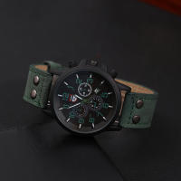 Set De 4 Relojes Deportivos Para Hombre Moda Negocios Cuarzo Pulsera De Cuero Marrón Reloj Casual Para Varones - details 2