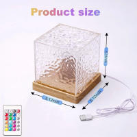 Lámpara Nocturna Con Proyector De Agua Y 16 Colores Rotativos Luz De Flama Táctil Recargable Por USB Luz De Ambiente Rectangular - details 11