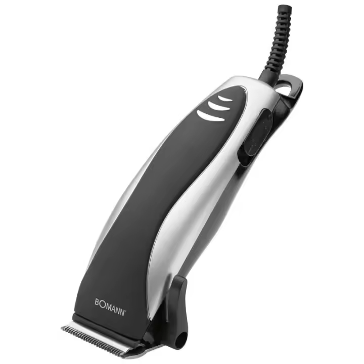 Bomann HSM 8006 CB Cortapelos Afeitadora Hombre, 4 Peines de Corte, Cabezal Acero Inox., Potente Motor, Accesorios, 10W, Negro/Gris - 1