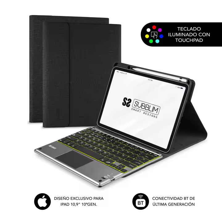 Funda con Teclado Retroiluminado Keytab Pro BT Touchpad iPad 10,9″ 10ª Gen. - 1