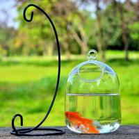 Acuario De Vidrio Transparente Con Soporte Para Decoración De Hogar Forma Redonda/Cuadrada Vaso De Peces Con Soporte De Colgante - details 11