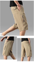Clásicos Shorts De Cargo Para Hombre Con Bolsillo De Cierre De Cremallera Estilo Casual De Pierna Larga Algodón Trabajo Ropa Para Hombre - details 1
