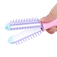 Herramientas de cerámica eléctricas del pelo del hierro que se rizo para lisar sistemas cosméticos Cepillo redondo calentado del anticalor del cepillo del curling mini para el pelo corto - details 8