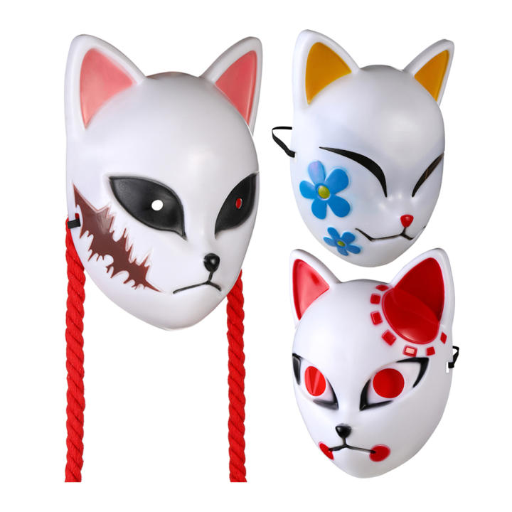Máscara De Conejo Demonio Japonés Anime Cosplay Sabito Makomo Tanjiro De Plástico Grueso Para Disfraz Y Fiestas De Halloween Accesorio De Peluca De Animal Para Adultos