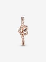 Pandora - Anillo de Corazón with brilliant espoleta-Baño de Oro Rosa de 14 K - details 1