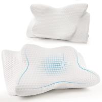 Pack de 1-2Uds Almohada de espuma viscoelástica de contorno cervical Feagar 63cmx(6.5cm o 13cm), para dolor/soporte ergonómico de cuello - details 0