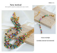 Nuevo Sentido de alto nivel de estil étnico Bohemio Piedra natural Colores combinados pulsera hecha a mano de cuentas Mujer Cien con accesorios - details 6