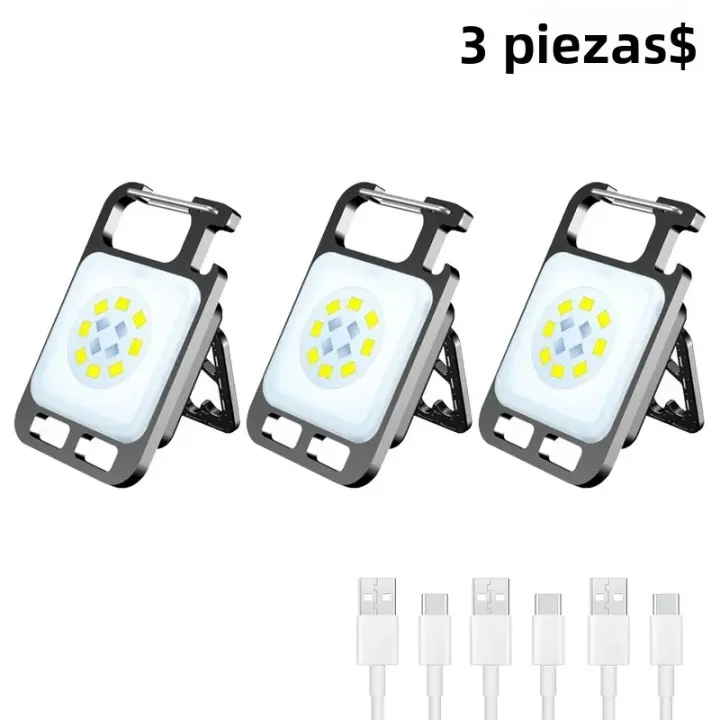 MiniLinterna Recargable LED COB Lámpara Portátil Para Camping Y Exteriores Con Abrazadera De Botella Resistente Al Agua Luz Portátil De Banda Corta - 1