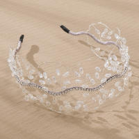 Diadema De Cristal Hecha a Mano Para Mujer Accesorio De Cabello Perla Tiaras De Boda Y Cumpleaños Joyería De Pelo Para Fiesta Involucración - details 1