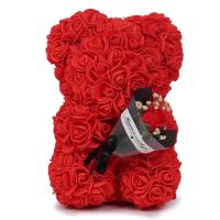 Regalo De Aniversario Para Madre Día De San Valentín Decoración De Hogar Rosa Artificial Eterna Con Oso Teddy Uflower - details 25