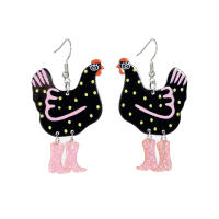 Pendientes Colgantes De Pollo Con Puntos Acrílicos Zapatos De Tacón Alto Para Mujer Joyería Vintage Eco-amigable 3.4*6.1 Cm - details 1