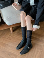 Medias Largas De Algodón Para Mujer Estilo Casual Fashion Comodidad Ajuste a Pierna Medias Hasta La Cadera Color Sólido - details 14
