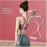 Banda De Resistencia Para Yoga 10-20 Libras 8 Forma Duradera Para Estiramiento De Espalda Hombros Y Brazos Herramienta De Entrenamiento - details 1