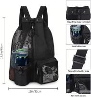 Mochilas Cuerdas Mujer Hombre: Bolsa Cordón Gimnasio Impermeable de Nylon with Cremallera Exterior, Mochila Gym Salida para Deportes Vacaciones Viaje Playa - details 0