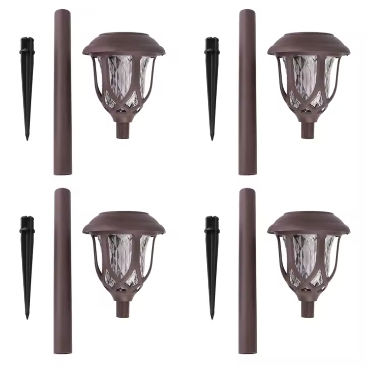4 piezas de luces LED solares para caminos al aire libre, coloridas, para decoración de césped y jardín, lámpara de paisaje, 4 piezas de luces de colores - 1
