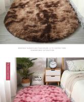 VIKAMA Alfombra De Silla De Seda Longa Teñida Nórdica Para Dormitorio Y Sala De Estar Alfombra Oval Sencilla Moderna Antideslizante Y Resistente Al Desvanecimiento Para Adultos - details 15