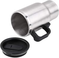 STARLEY-BASIC HOME Taza Mug Plateado Eléctrica para coche,12 V, 400 ml, de Acero Inoxidable,Taza eléctrica para coche, con Cargador de Mechero de Coche,Termo para Viajar - details 1