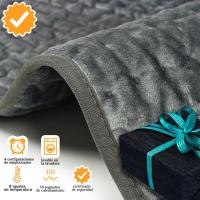 Manta Electrica Lumbar, Manta Eléctrica para espalda, Cuello, Hambros y vientre con función de Automático, Franela Suave Gris Oscuro, 30X60 cm - details 2