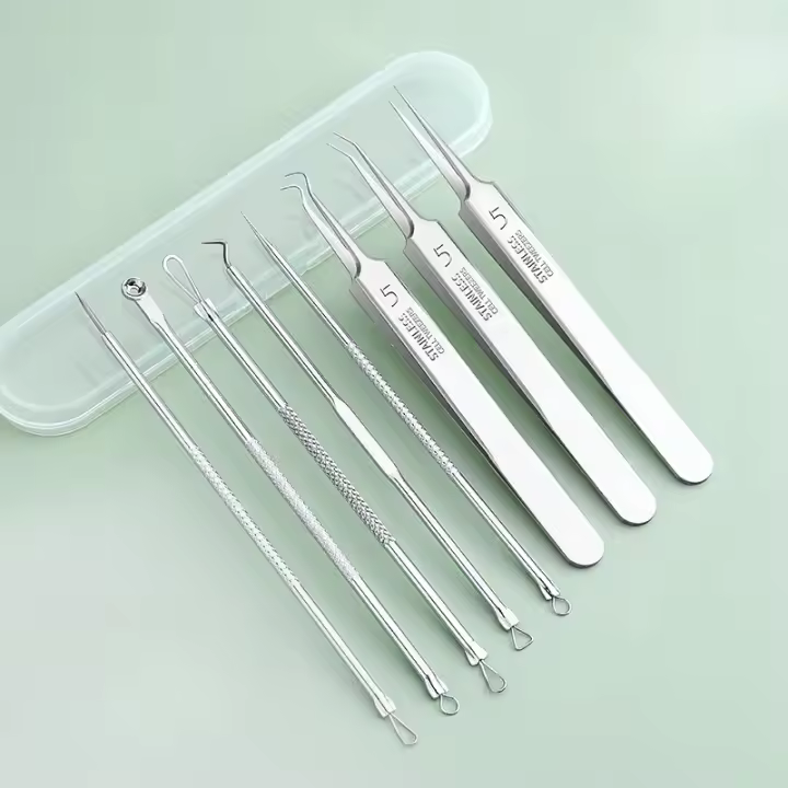 Set De 8 Piezas De Agujas Para Acné Y Remoción De Quistes Set De Herramientas Precisas Para Eliminar Quistes Y Blackheads Para Hombres Y Mujeres - 1