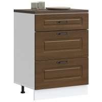 vidaXL Mueble bajo de cocina Kalmar madera de ingeniería en color Gris sonoma/Blanco/Roble Sonoma y más | almacenamiento funcional diseño moderno para baño dormitorio sala - details 7