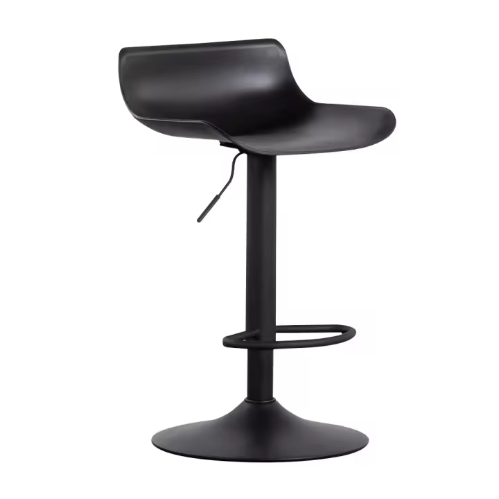 ORION91 Taburete Alto AMBROSIO Regulable en Polietileno y Metal (41x90x41cm) Color Negro Comedor Oficina Salón Teletrabajo Cocina - SpazioLuzio - 1