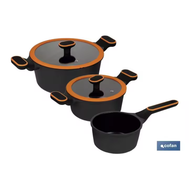 COFAN - Batería de Cocina Full Induction | 3 Piezas | Aluminio Fundido - 1