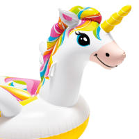Unicornio hinchable piscina niños INTEX, flotador 198x140x97 cm, asas sujeción, doble cámara aire, parche incluido, juguete acuático verano, uso individual 1 niño, carga máxima 40 kg, a partir 3 años, original colorido, diversión agua exterior - details 2