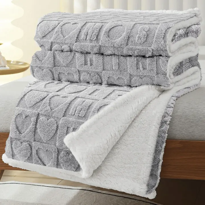 Manta Sofa de Borrego, Manta Doble Cara Franela y Sherpa, 100% Poliester, Suave y Caliente para Invierno, Manta cama, Sobrecama, Manta Borreguito. - 1