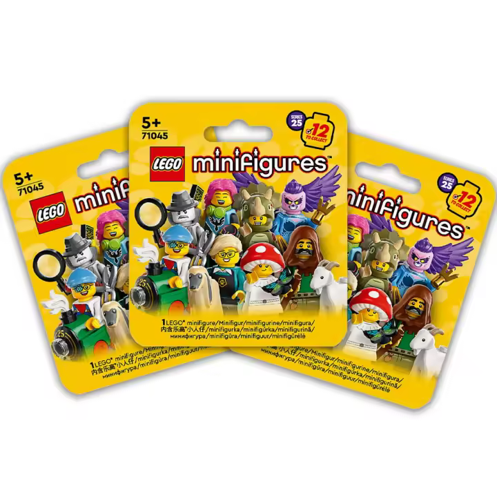 Lego Minifiguras Sorpresa - Pack de 3 Sobres la 25 edición, Tienda con Licencia Oficial 71045 - 1