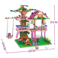 Bloques De Construcción De Villa Creativa Para Verano Juguete DIY Para Niñas Regalo De Navidad Villa Al Aire Libre Con Árbol - details 5