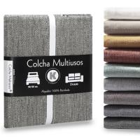 Manta Multiusos para Sofá y Cama, Colcha Foulard de Algodón-Poliéster, Cubresofá o Cubrecama Lavable, 180x290 cm, Suave y Resistente para Hogar, blanco, negro, beige, verde, marrón, gris, azul, turquesa, varios colores - details 7