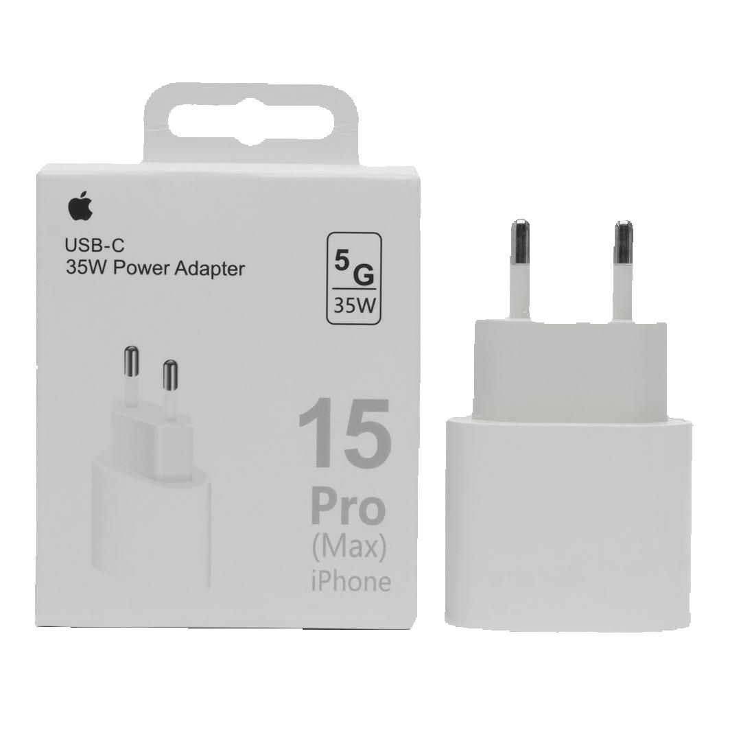 Cargador Apple USB-C de 35W - Carga Rápida y Eficiente para iPhone y iPad Pro - Sin Cable - Compatibilidad Universal - Diseño Compacto y Portátil - Eficiencia Energética - Seguridad Garantizada