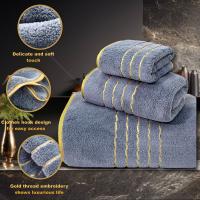 Juego de tres toallas de baño de vellón coral GOOZONE HOME, gruesas, absorbentes de agua y suaves para envolver el cabello seco | Toalla de secado rápido para el hogar - details 7