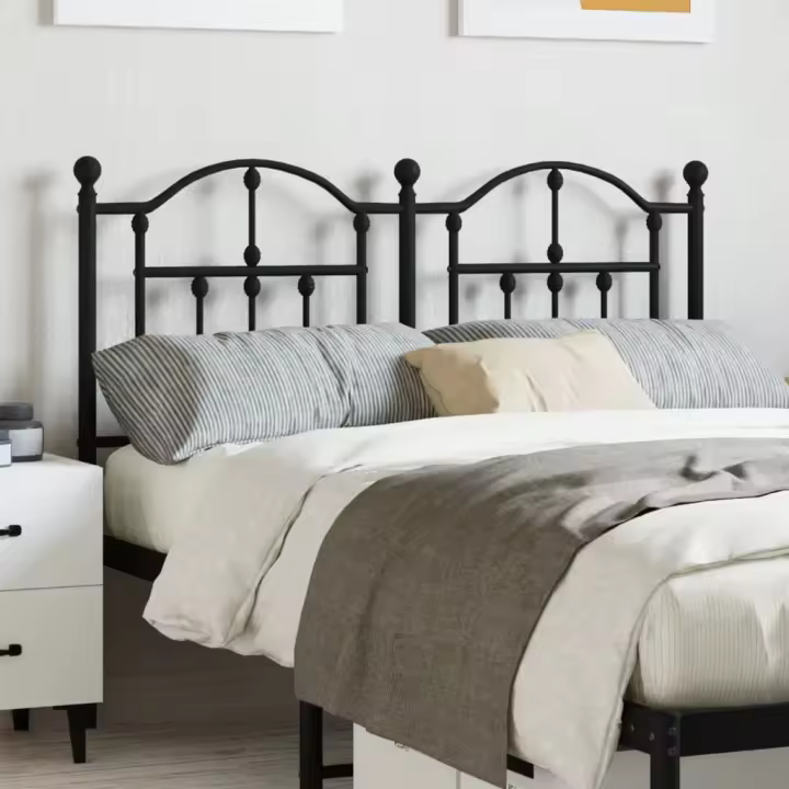 vidaXL Cabecero de metal negro 120 cm - 1