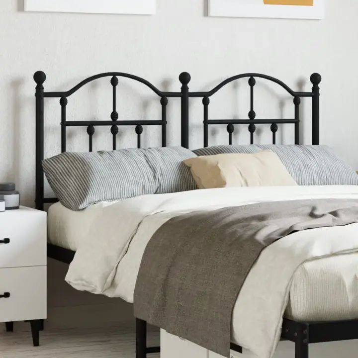 vidaXL Cabecero de metal negro 120 cm - 1