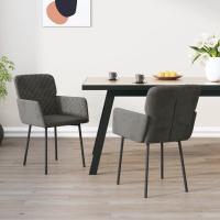 vidaXL Sillas de comedor 2 unidades terciopelo en color Negro/Gris claro/Gris oscuro y más | cómodas modernas ergonómicas para comedor cocina salón hogar - details 2