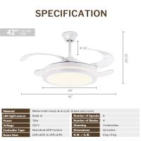 Ventilador de techo BEST SELLER motor DC 6 velldades, with SMART APP Tecnología Led 72W CCT 7920 Sistema Lúmenos, Mando a distancia con temporizador, LUZ REGULABLE en color e intensidad, inversor de motor MEMORIA Verano/invierno ultra Silencioso. - details 1