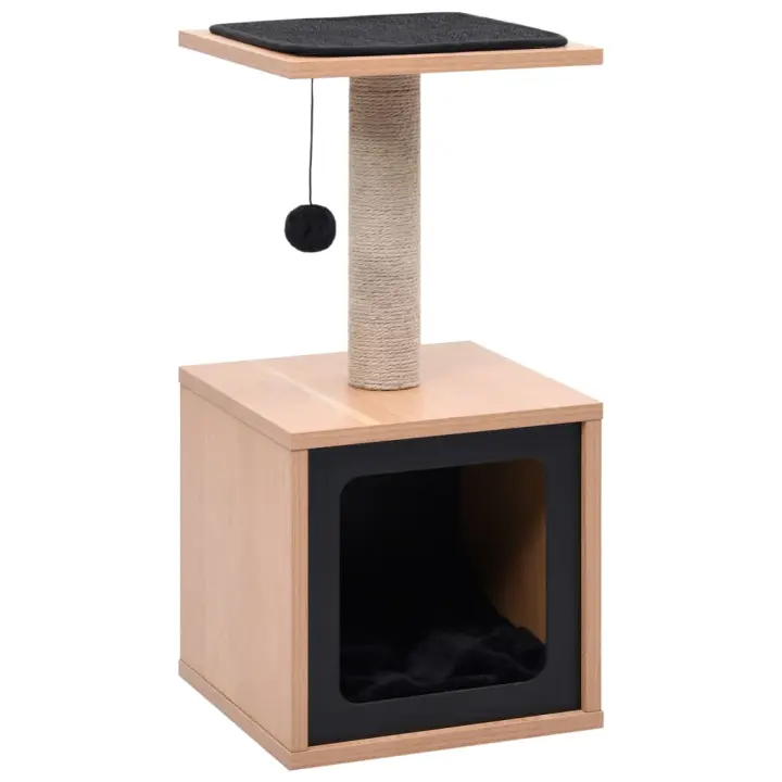 vidaXL Rascador para Gatos con Alfombra Rascadora de Sisal 62 cm Casita Poste Color Negro,  Blanco, y mas - 1