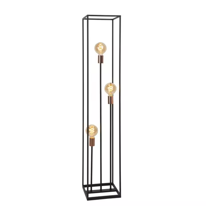 Lucide ARTHUR - Lámpara de suelo - 3xE27 - Negro - 1