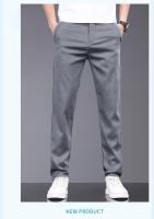 Nuevos Pantalones Para Hombre De Seda Lyocell Suave Estirable Moda Casual Verano Cintura Elástica Slim Trousers Negocios - details 8