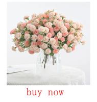 7 Ramas De Flores Artificiales Con Hierba Plástica Para Decoración De Boda Hogar Jardín Vaso Fotografía Interior Bonsái Plantas Falsas - details 1