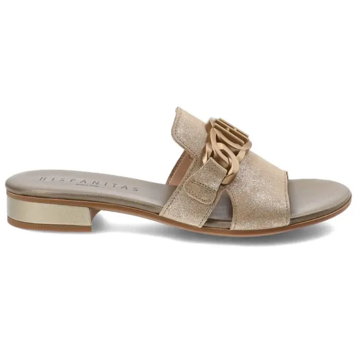 Zueco plano Hispanitas para mujer hv243268 color platino - 1