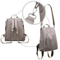 Mochila Casual Para Mujer 2023 Nylon Sólido Bolsa Escolar Moda Con Correa Desmontable Bolsa De Hombro Estilo Preppy - details 5