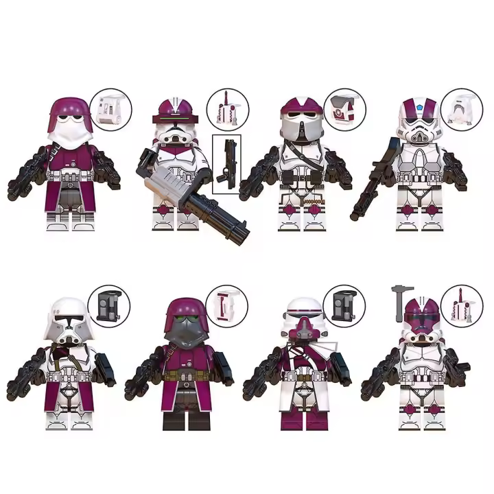 8 Unids Star Wars Minifiguras Bloques de Construcción Juguetes 1,77 Pulseras Colección Clone Troopers Figuras de Acción Ensamblados Kits de Construcción - 1