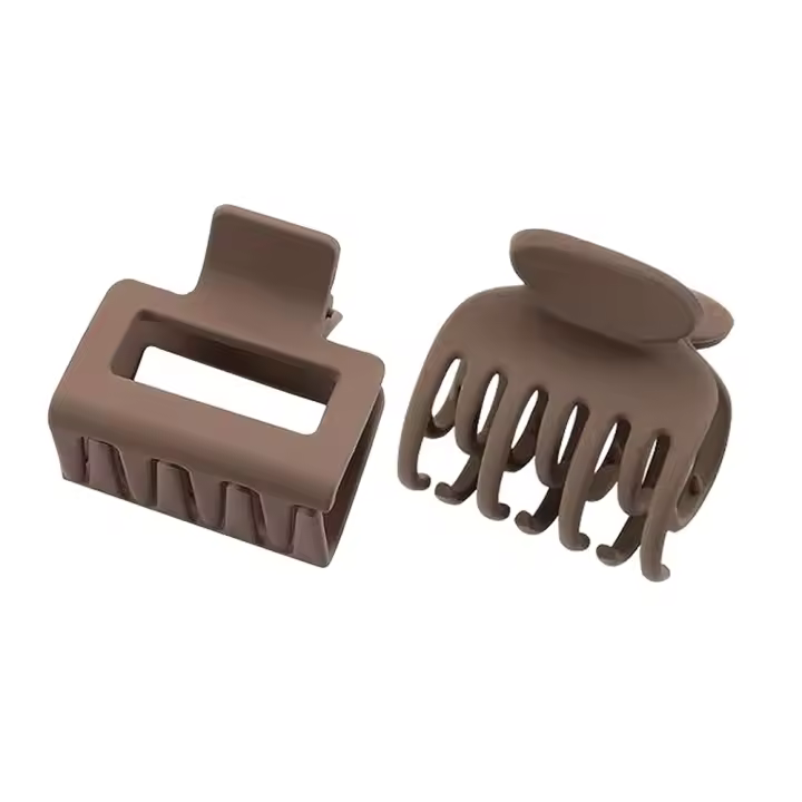 2Pcs Clips Para El Cabello De Moda De Tamaño Medio Para Mujer Clip De Cangrejo De Color Sólido Accesorios Para El Cabello De Lady - 1