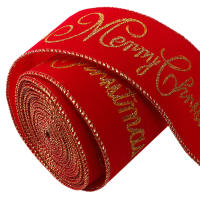 Cinta De Navidad De 2M De Largo Roja Y Verde Con Borde Metálico Para Artesanías Y Flores De Navidad Cinta De Organza De Poliéster Y Nylon - details 5