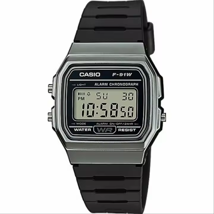 Reloj casual CASIO F-91WM-1BD luz led - alarma 100% original para hombre y mujer - 1