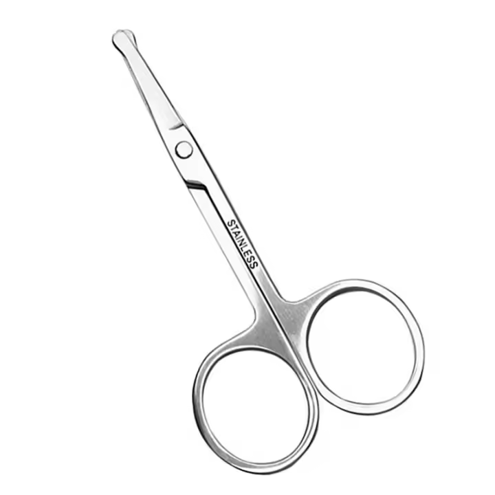 Tijeras De Seguridad Redondas De Acero Inoxidable Para Maquillaje De Cejas Y Pelaje Nasal Cabeza Afilada Tamaño 90*46 Mm - 1